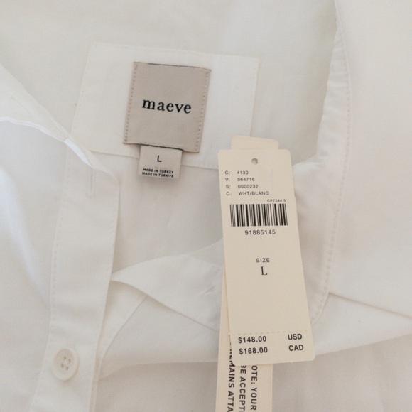 Anthropologie Maeve Valentine Midi Shirt Dress Button Down White Heart Pocket - Picture 5 of 14